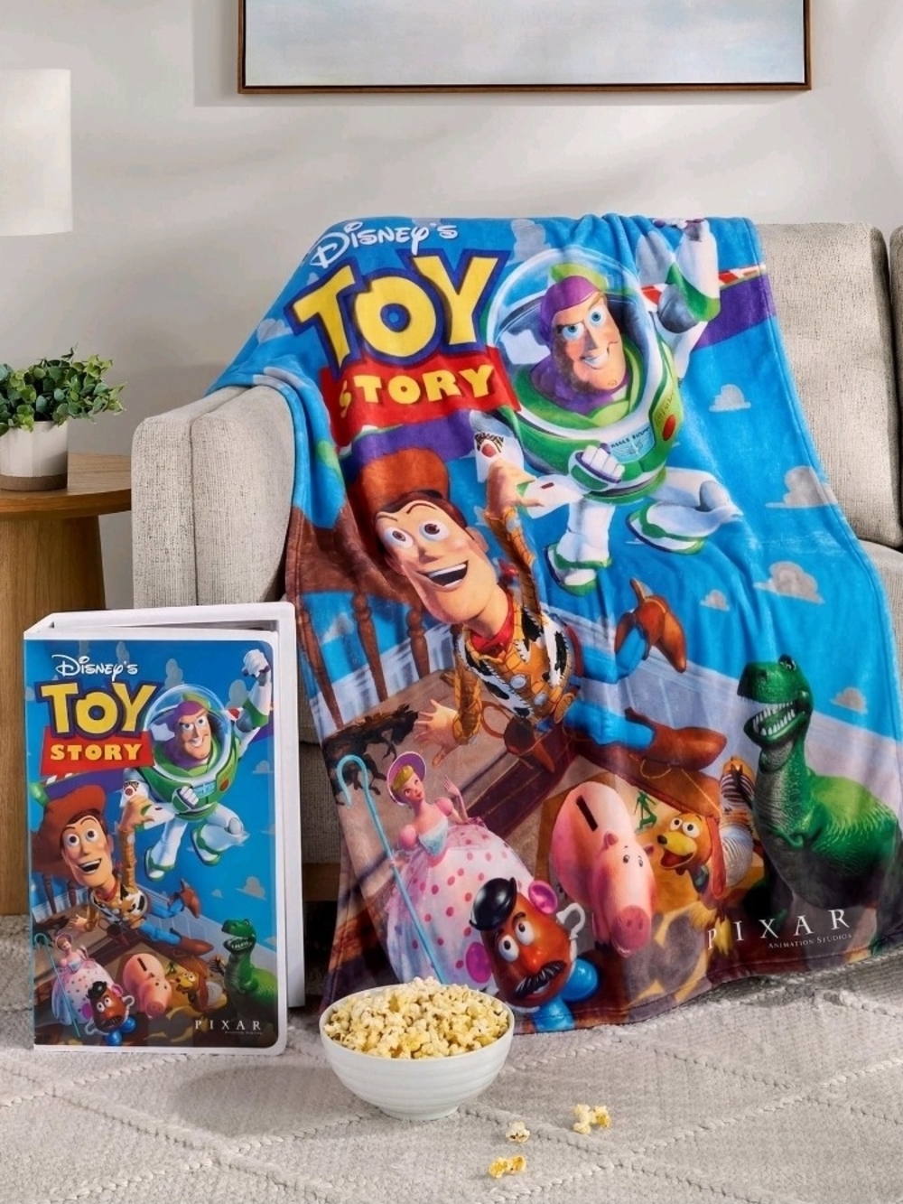 Disney Toy Story Blue Plush Character Throw Blanket